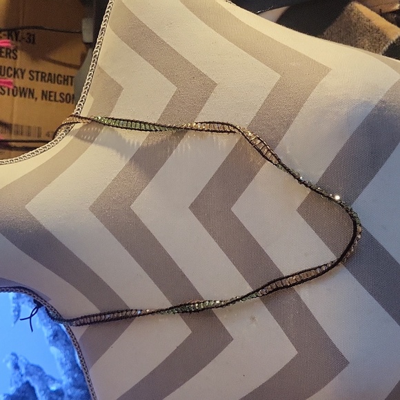 Crystal beaded twined in leather...awesome piece...Bella ryann - Picture 8 of 10